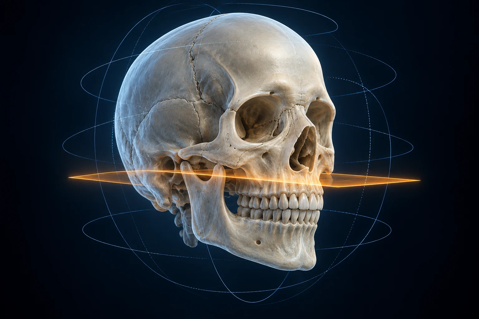 CT·3D 데이터 활용을 표현한 두개골 콘셉트 아트
